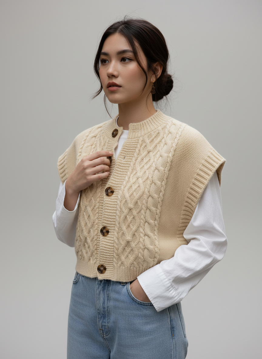 Chantal | Gilet torsadé