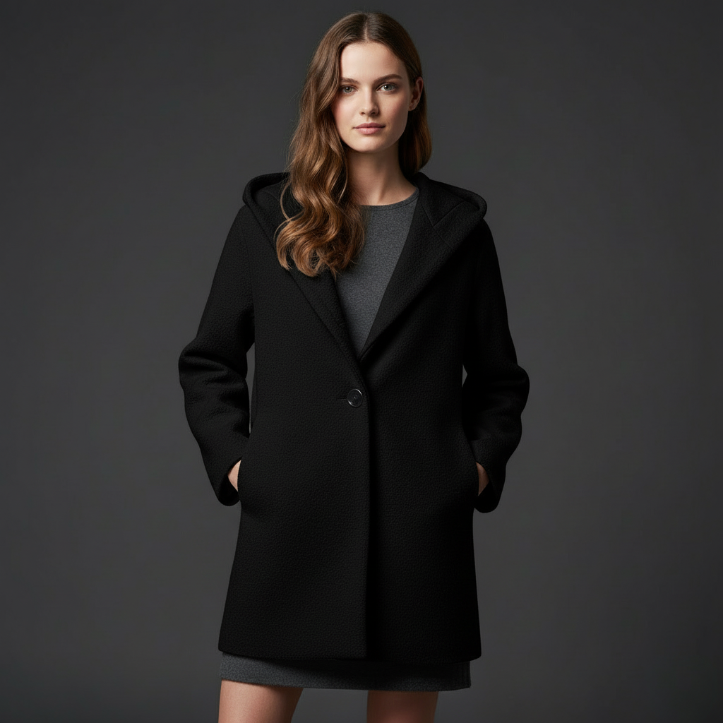 Blandine | Manteau ample en laine à col rond