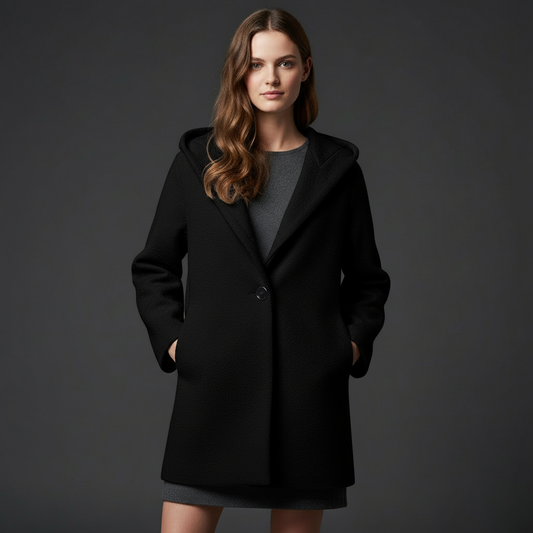 Blandine | Manteau ample en laine à col rond