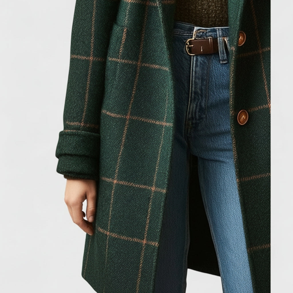 Ariane | Manteau Classique à Carreaux d’Hiver