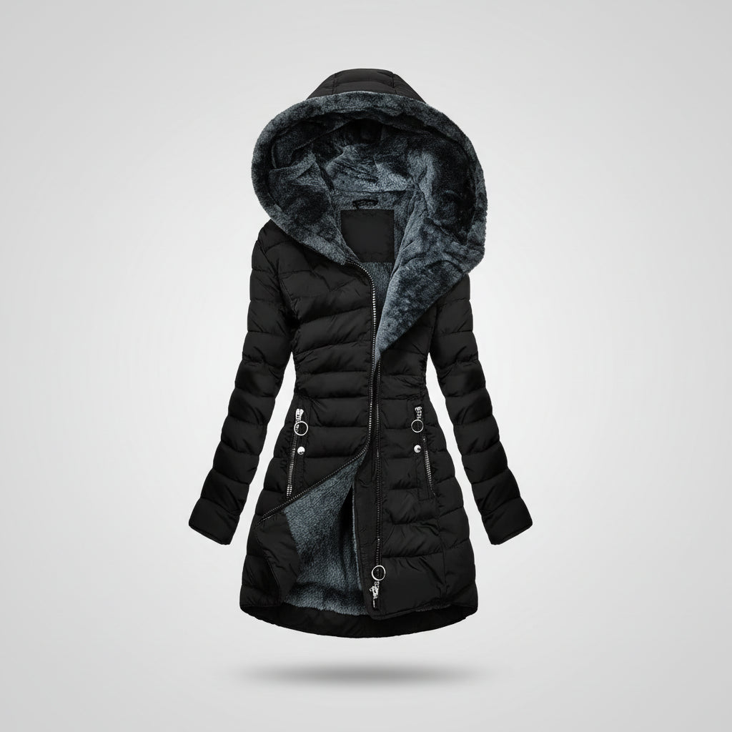 Marielle | Manteau Matelassé à Capuche Doublé Velours